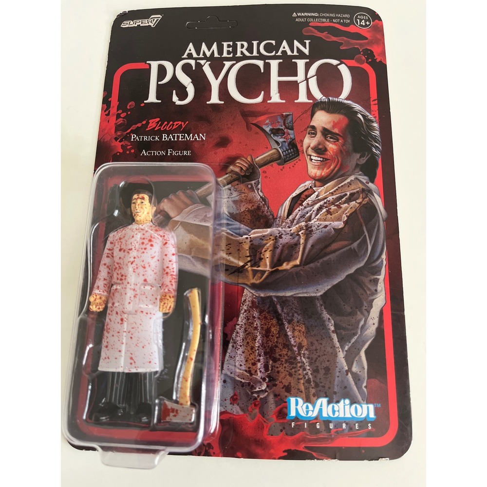 Super7 American Psycho Bloody Patrick Bateman ReAction Figure Horror Movie New